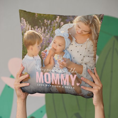 Cute Custom Photo Keepsake MOMMY Gift Throw Pillow