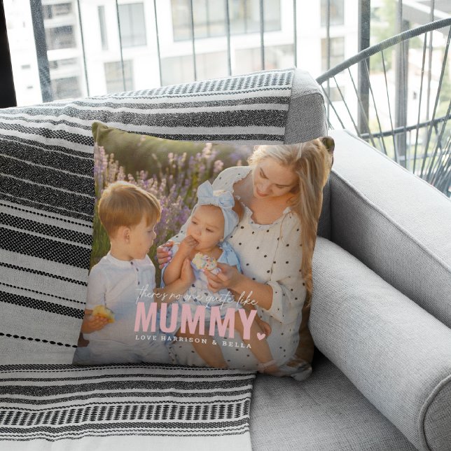 Cute Custom Photo Keepsake MUMMY Gift Throw Pillow (Creator Uploaded)