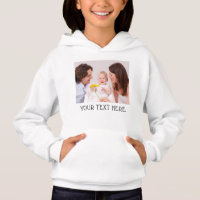 Cute Custom Photo & Name Text White Kids