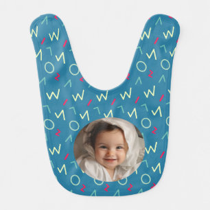 Cute Custom Photo New Born Green Baby Bib