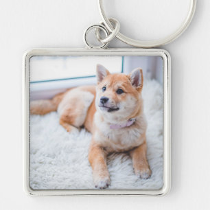 Cute Custom Photo Pet Dog Keychain