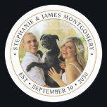 Cute Custom Photo Pet Wedding Classic Round Sticker<br><div class="desc">Add your own special touch to this custom photo wedding sticker. Personalize it with your photo,  names and wedding date.</div>