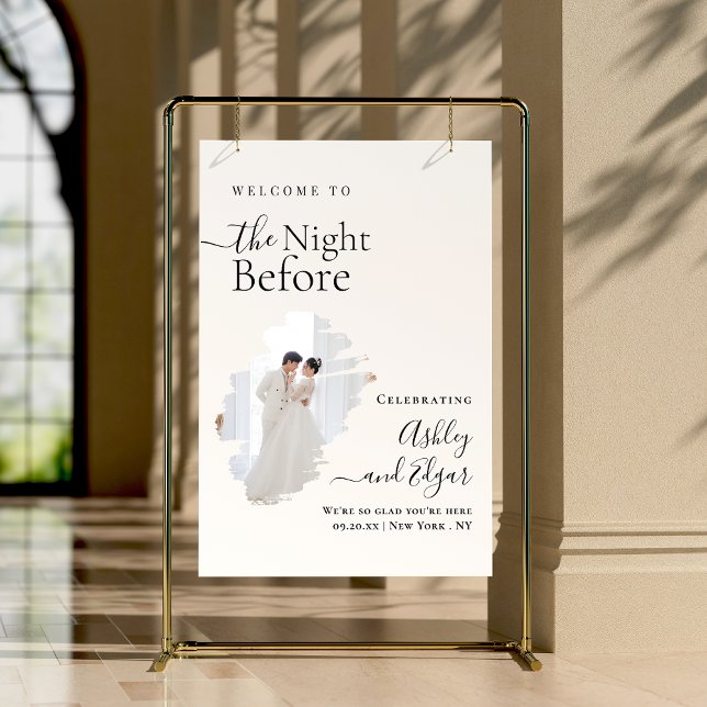 Cute Custom Photo Rehearsal Dinner Welcome Sign  (Creator Uploaded)