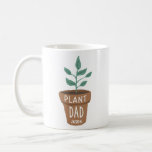 Cute Custom Plant Dad  Coffee Mug<br><div class="desc">This adorable mug is perfect for plant lovers! It features an illustration of a green plant in an terracotta planter. The words "Plant Dad" are written in white on the planter. Personalize with the name of your favorite plant lover!</div>