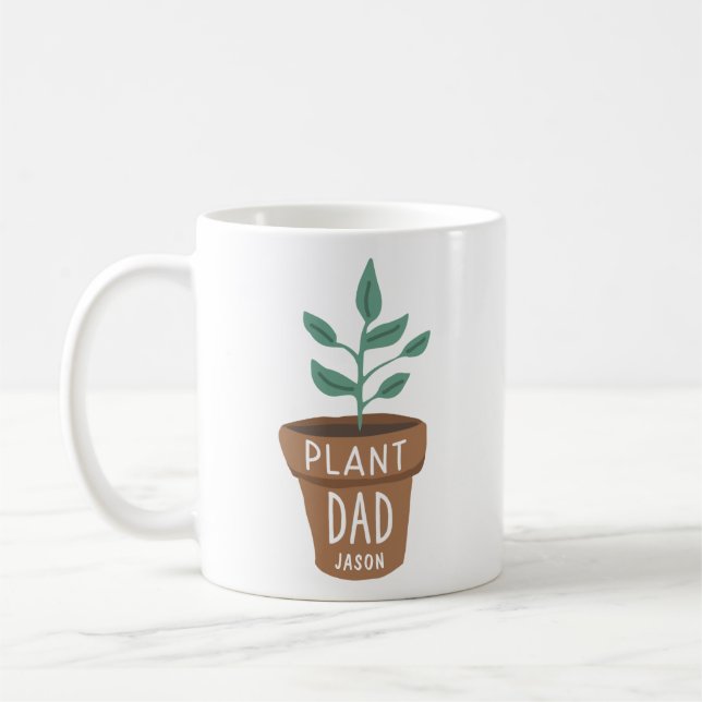 Cute Custom Plant Dad  Coffee Mug (Left)