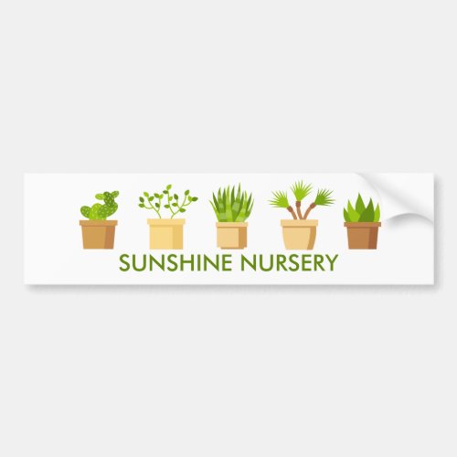 Cute Custom Plant Nursery Business Marketing Bumper Sticker