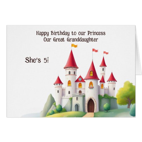 Cute Custom Princess Castle Photo Birthday Card