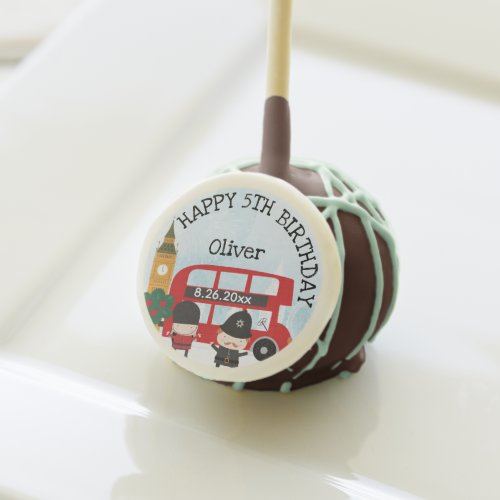 Cute Custom Red London Bus Clock Tower Birthday Cake Pops