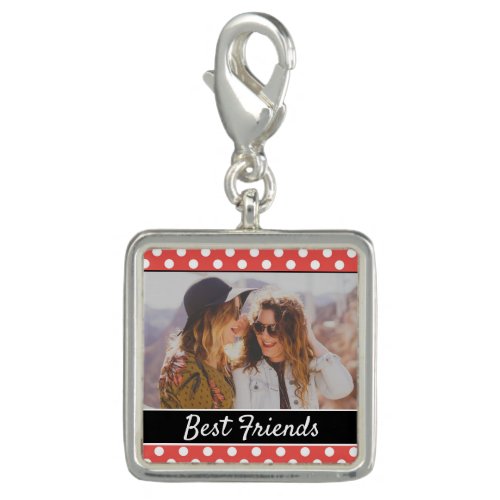 Cute Custom Red Polka Dot Photo Charm