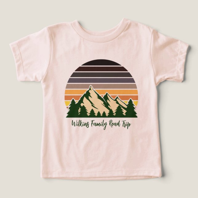 Cute Custom Road Trip Forest Sunset Toddler T-shirt (Design Front)