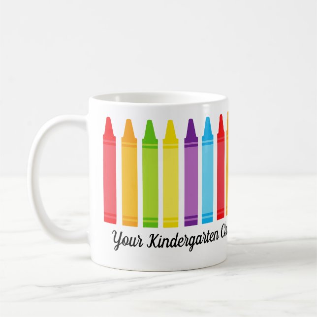 Cute Custom School Teacher Crayon Coffee Mug (Left)