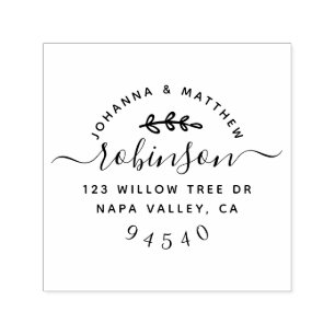 Cute Custom Script Couple's Names Return Address Self-inking Stamp