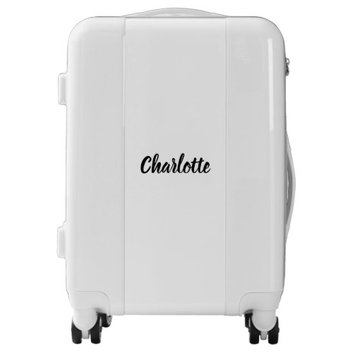 Cute Custom script name monogram black white Luggage