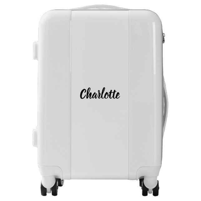 Cute Custom script name monogram black white Luggage (Front)
