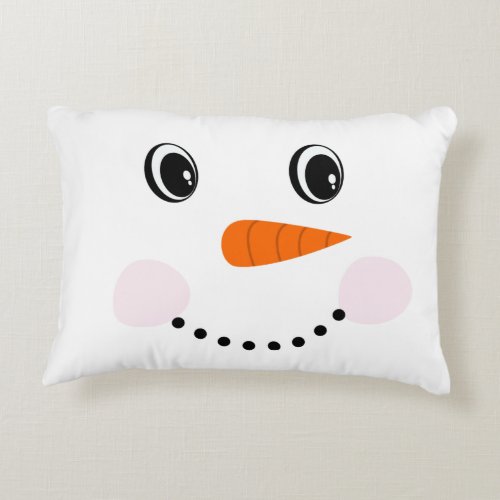 Cute Custom Snowman Accent Pillow
