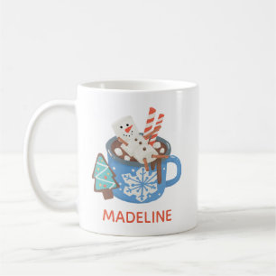 Cute Custom Snowman Personalized Name Cocoa Coffee Mug