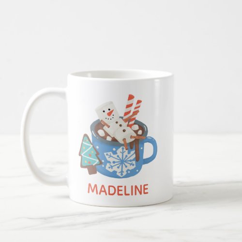 Cute Custom Snowman Personalized Name Cocoa Coffee Mug