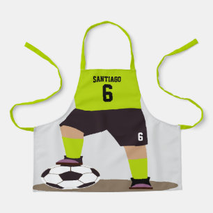 Cute Custom Soccer Player Your Name Number Color Apron