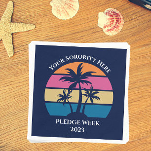 Cute Custom Sorority Pledge Week Beach Party Blue Napkins