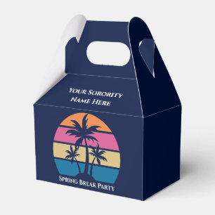 Cute Custom Sorority Spring Break Beach Party Favor Boxes