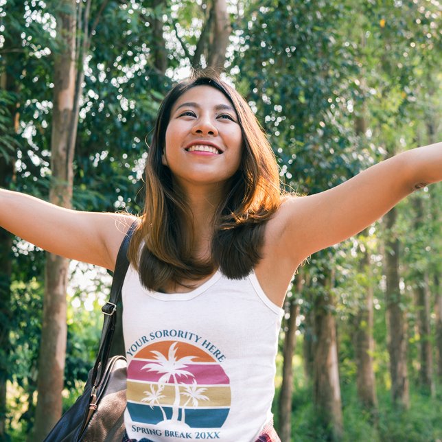 Cute Custom Spring Break Beach Palm Tree Sorority Tank Top (Creator Uploaded)