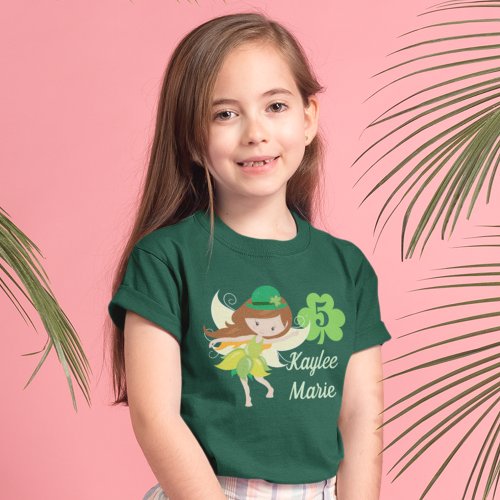 Cute Custom St Patricks Day Birthday Girl T_Shirt