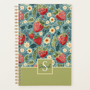 Cute Custom Strawberry  Pattern Planner