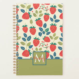 Cute Custom Strawberry  Pattern Planner