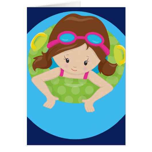 Cute Custom Swim Girl Cards (Front)