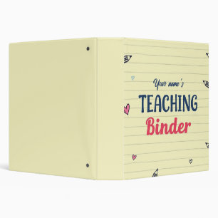 Cute Custom Teacher Binder Cover