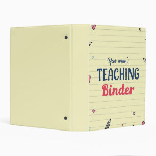 Cute Custom Teacher Binder Cover