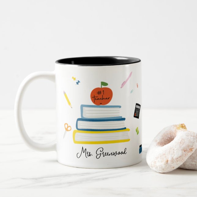 Cute Custom Teacher Name Mug (With Donut)