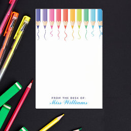 Cute Custom Teacher Rainbow Artistic Post-it Notes
