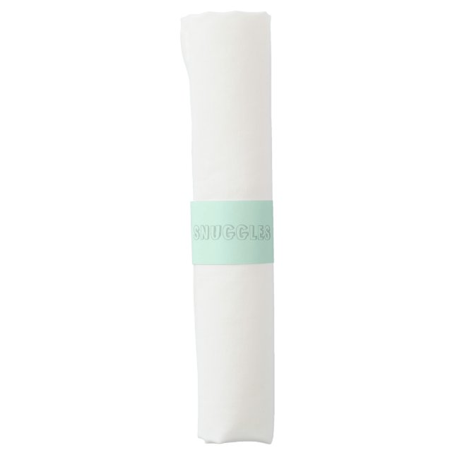 Cute custom text Snuggles seafoam mint green Napkin Bands (Front)