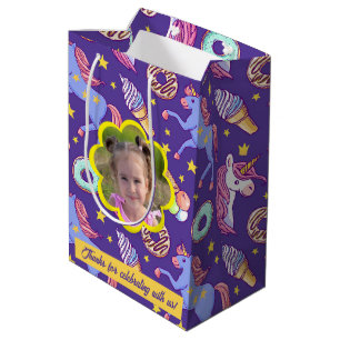 Cute Custom Unicorns, Donuts & Ice Cream Medium Gift Bag