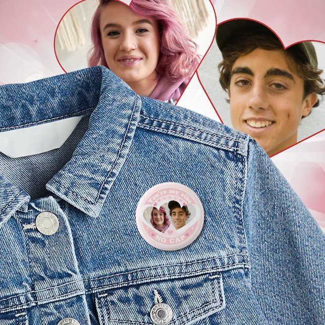 Cute Custom Valentines Photo  Button (Creator Uploaded)