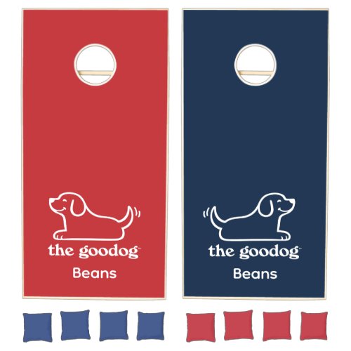 Cute Custom White Silhouette Dog Cornhole Set