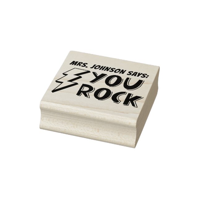 cute custom you rock teacher rubber stamp (Stamp)