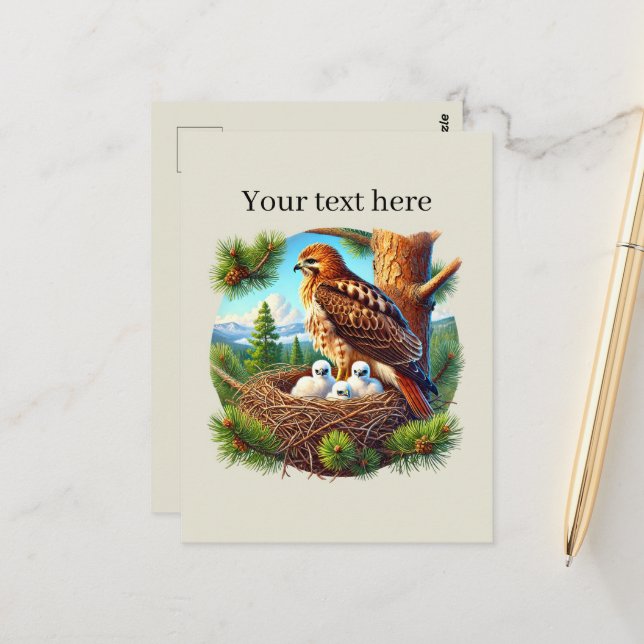 Cute customizable animal lovers eagle postcard (Front/Back In Situ)