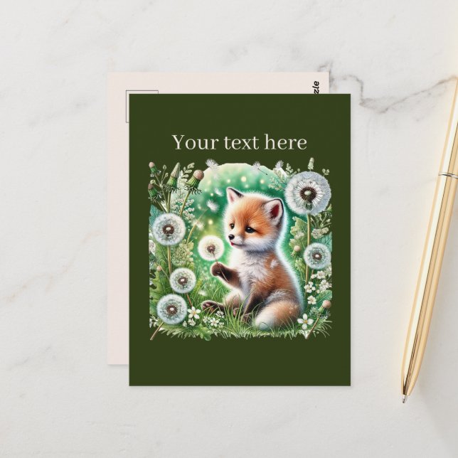 Cute customizable animal lovers postcard (Front/Back In Situ)