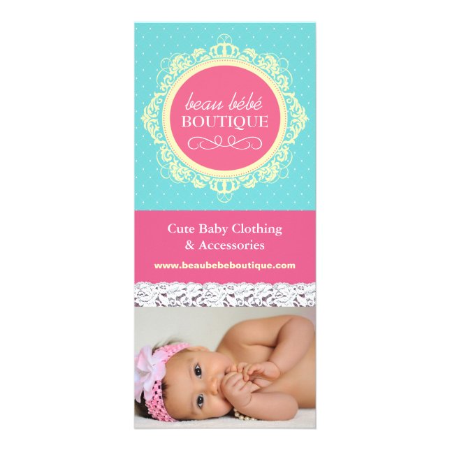 Cute Customizable Baby Boutique Rack Card (Front)