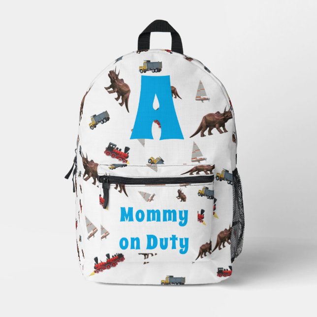 Cute Customizable Baby Boy Diaper Bag (Front)