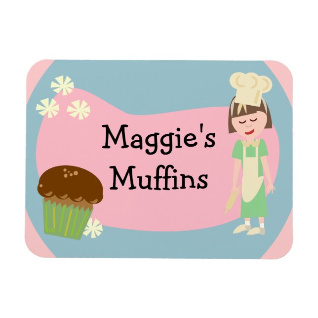 Cute Customizable Bakery Magnet (Horizontal)
