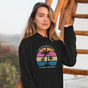 Cute Customizable Beach Trip Palm Tree Hoodie