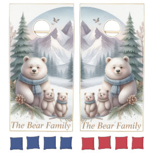  Cute Customizable Bear Family  Cornhole Set