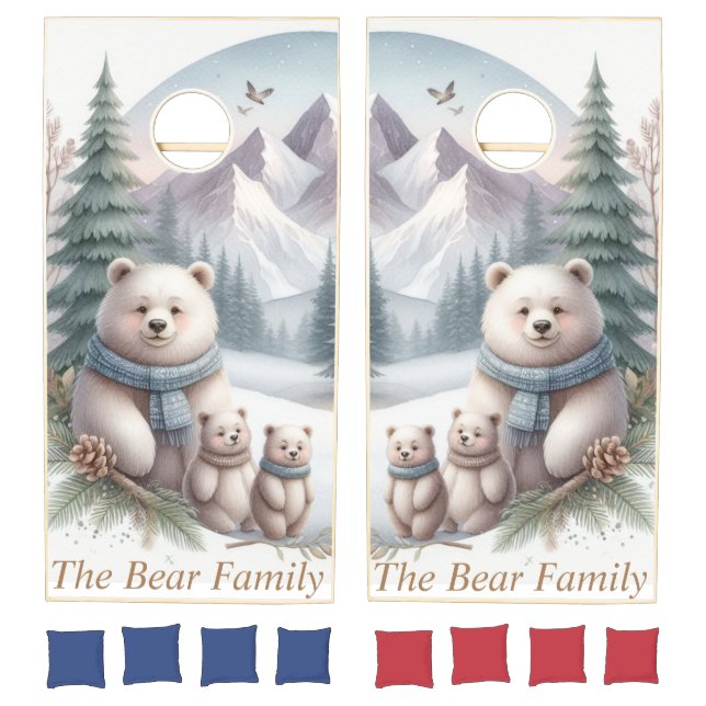  Cute Customizable Bear Family  Cornhole Set (Set)