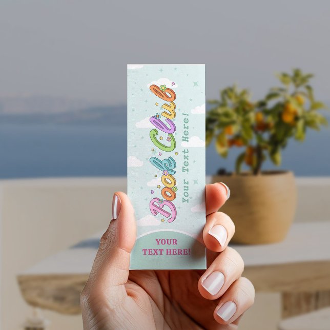 Cute Customizable Book Club Rainbow Bookmark (Creator Uploaded)