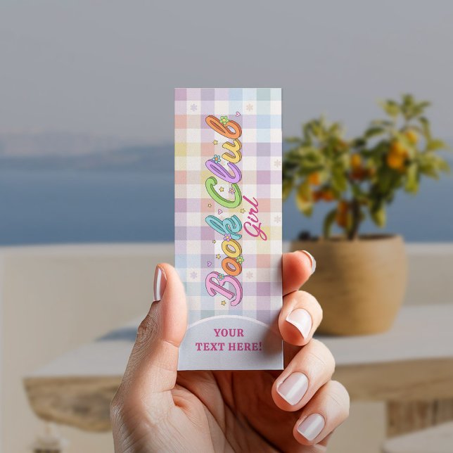 Cute Customizable Book Club Rainbow Bookmark (Creator Uploaded)