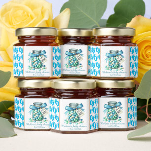 Cute customizable boys baby shower  honey jar favors