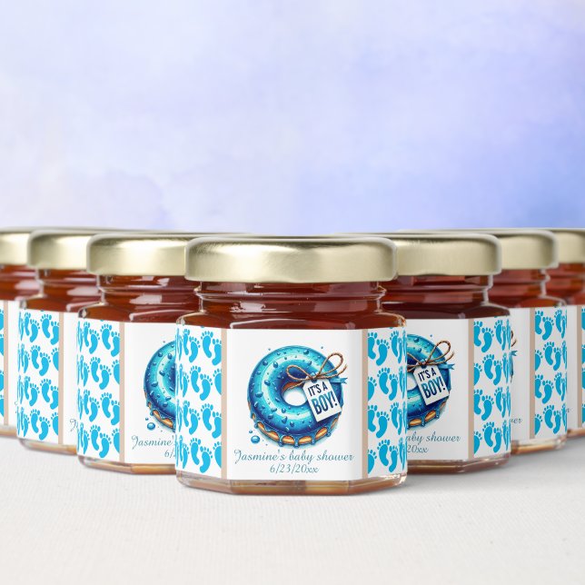 Cute customizable boys baby shower  honey jar favors (Multi)